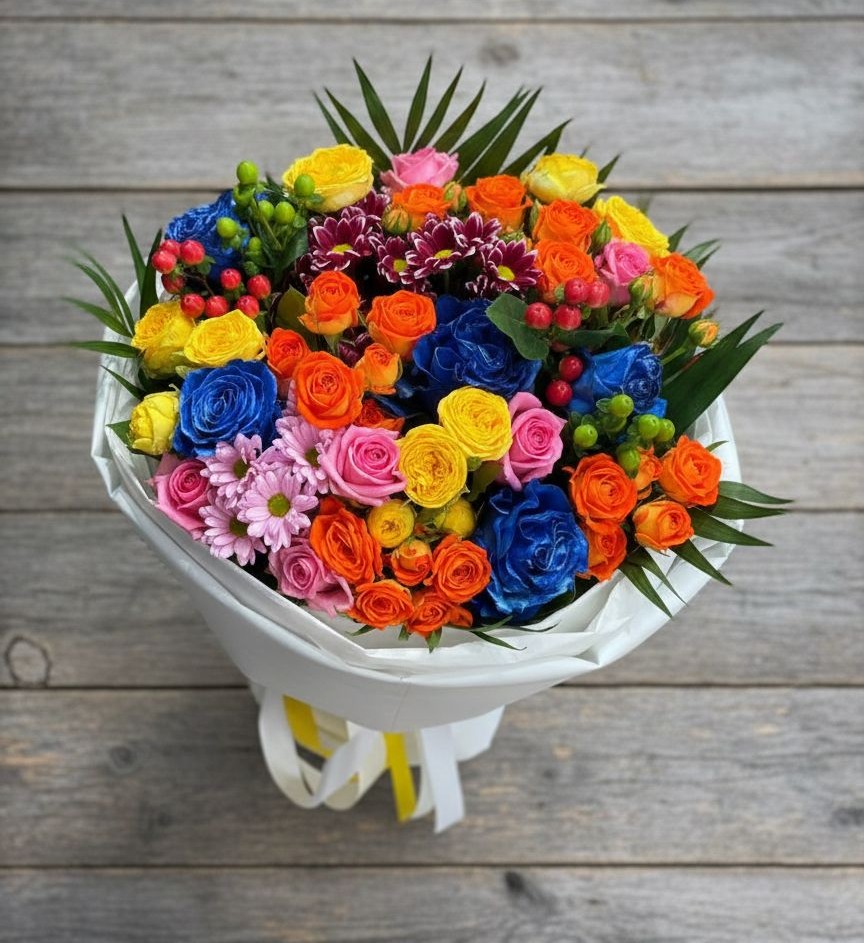 Букет цветов из: Розы и Хризантемы в Пограничный