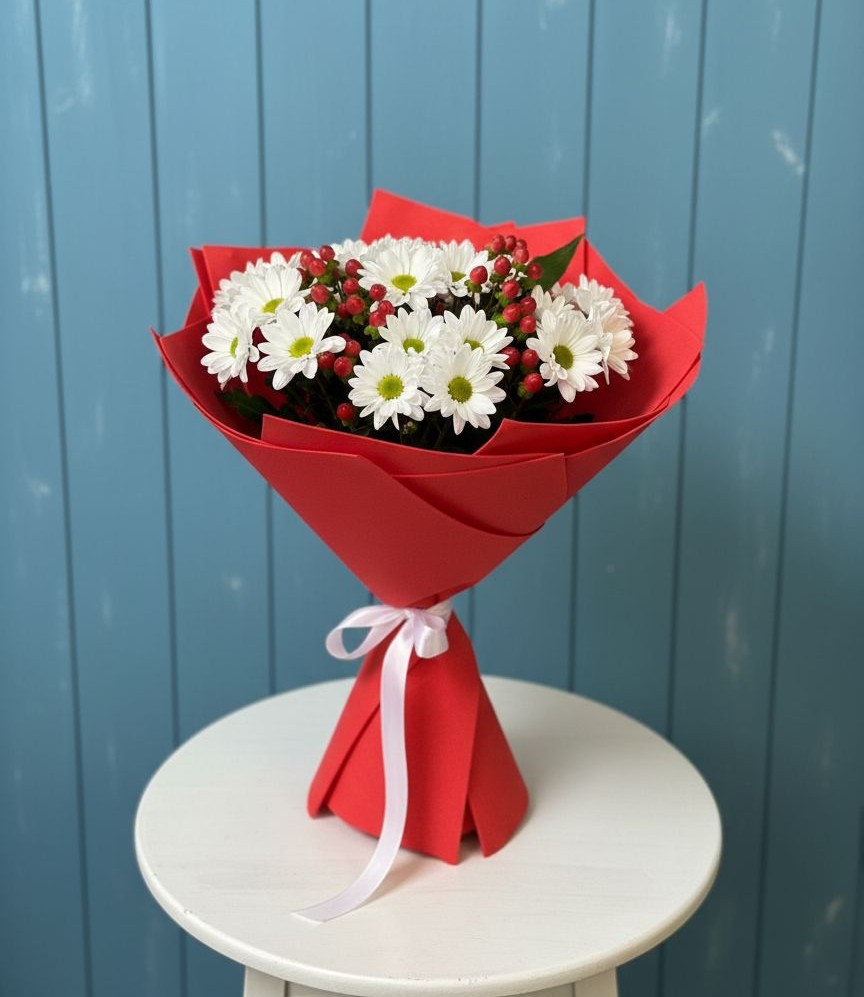 Букет цветов из: Хризантемы в Пограничный