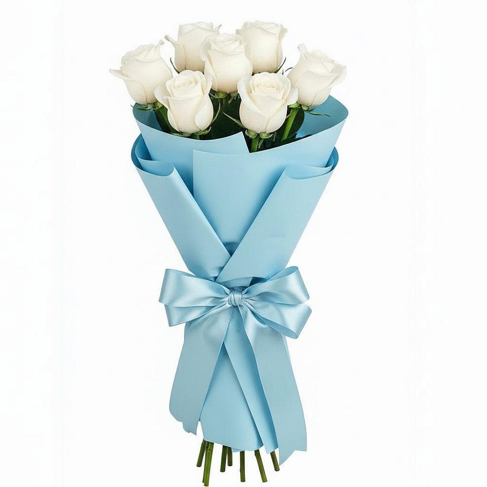 Букет 7 белых роз Проуд в Пограничный