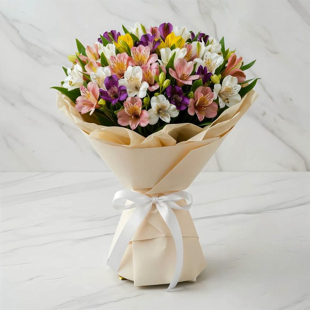 Букет цветов из: Альстромерии в Пограничный