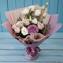Букет цветов из:  Розы и Лизиантусы в Пограничный