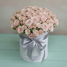 Цветочная композиция из Розы в шляпной коробке в Пограничный