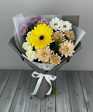 Букет цветов из:  Розы, Герберы и Хризантемы в Пограничный