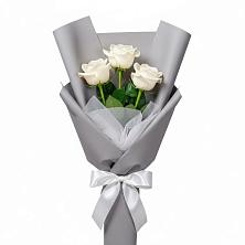 Букет 3 белые розы в Пограничный