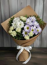 Букет цветов из:  Хризантемы и Розы в Пограничный