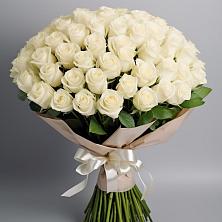 Букет 101 беля роза Белоснежка в Пограничный