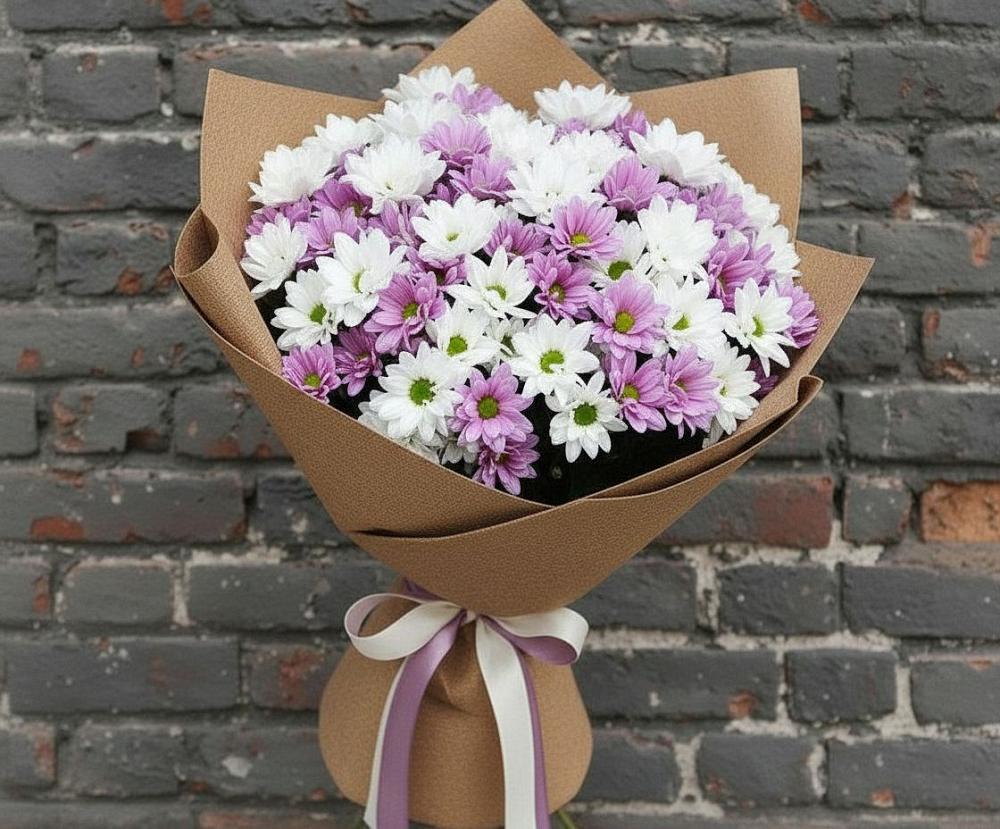 Букет цветов из: Хризантемы в Пограничный