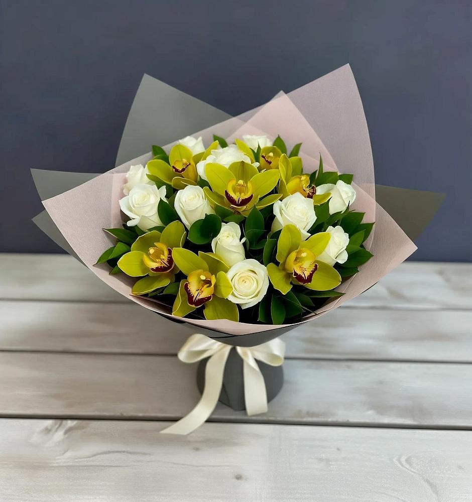 Букет цветов из: Орхидеи и Розы в Пограничный