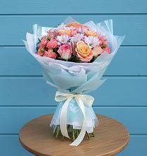 Букет цветов из:  Хризантемы и Розы #REPLACE_PRED# Пограничный