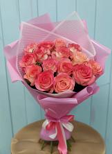 Букет 15 Розовых роз Равель в Пограничный